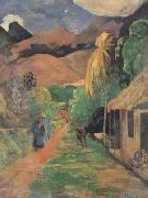 Paul Gauguin Street in Tahiti (mk07) oil on canvas